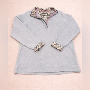 Orvis Quarter Zip Pullover Sweater Gray Womens Medium